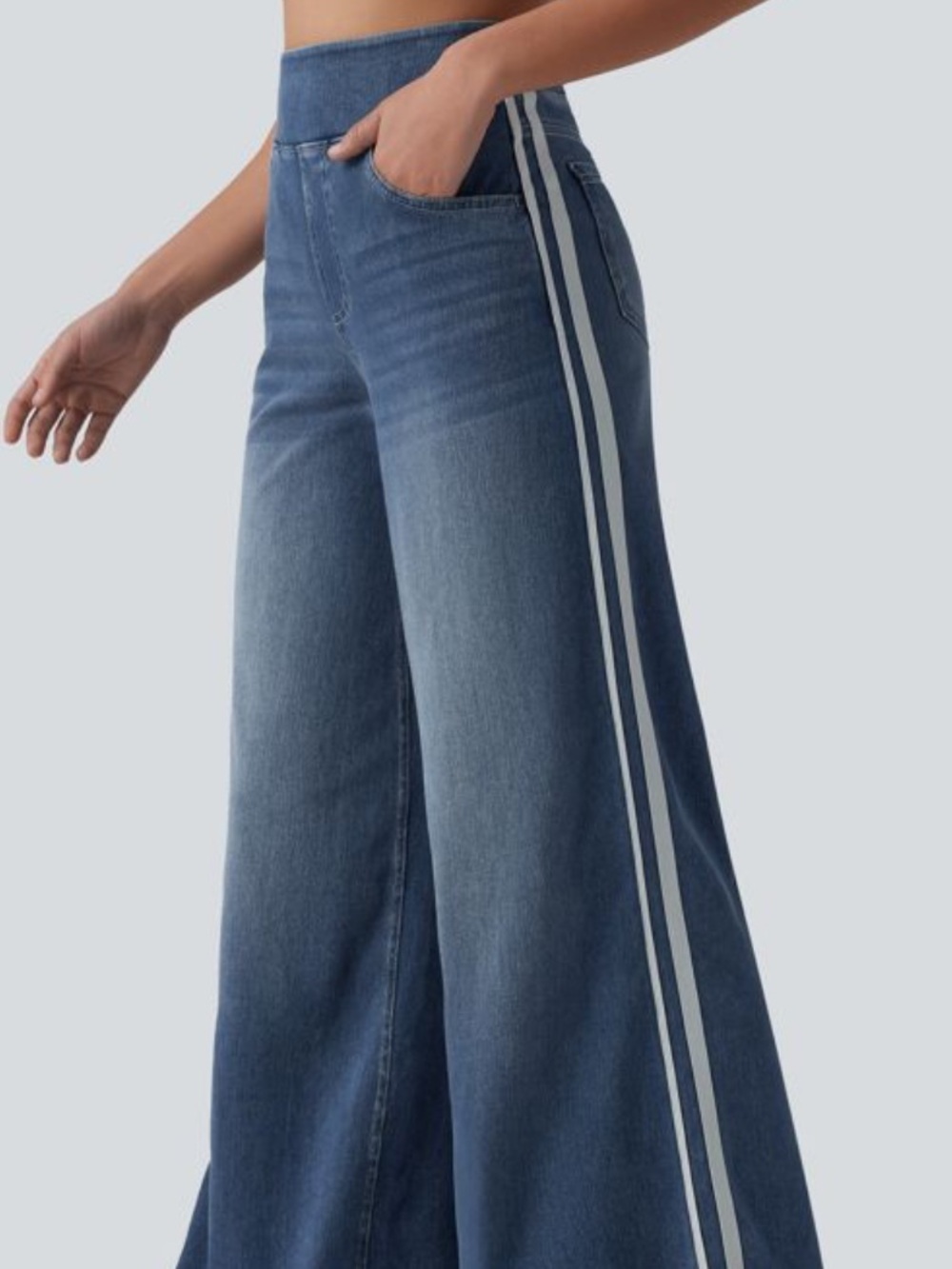 HALARA Blue Wide-Leg Jeans